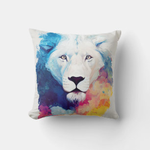 Lion Wild Nature Animal Colors Malerei Kissen