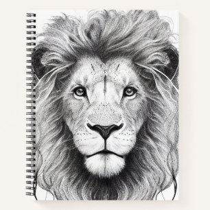 Lion Wild Nature Animal Illustration Zeichnend Kun Notizbuch