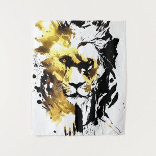 Lion Wild Nature Free Spirit Art Pinselstrich Wandteppich