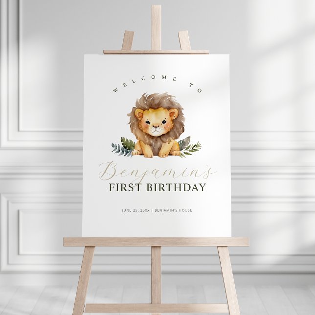 Lion Wild One Birthday Affiche de bienvenue (Créateur téléchargé)