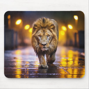Lion Wildlife Animal auf der Straße im Freien Mousepad