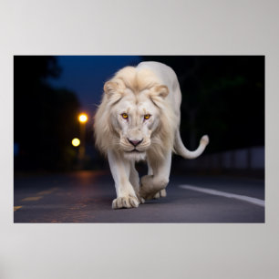 Lion Wildlife Animal auf der Straße im Freien Poster