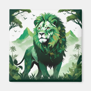 Lion Wildlife Animal Nature Umwelt Dschungel Kunst Magnet