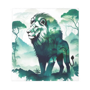 Lion Wildlife Animal Nature Umwelt Dschungel Kunst Notizblock