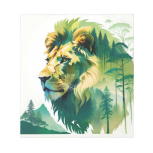 Lion Wildlife Animal Nature Umwelt Dschungel Kunst Notizblock