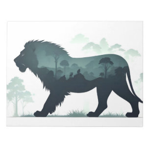 Lion Wildlife Animal Nature Umwelt Dschungel Kunst Notizblock