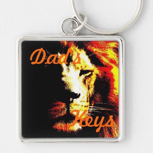 Lion Wildlife-Bild Original Big Cat Design Schlüsselanhänger (Vorne)