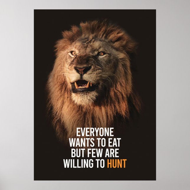 Lion will Erfolg haben Poster (Vorne)