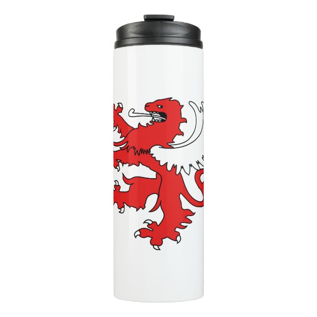 Lion Wings Stand Symbol Power Zungenpfeife Rot Thermosbecher (Vorderseite)