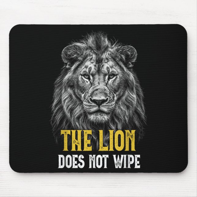 Lion wischt nicht ab - Funny Lion Meme Mousepad (Vorne)