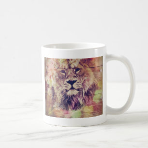 Lion Wooden Spring Grunge Digitale Kunst Kaffeetasse