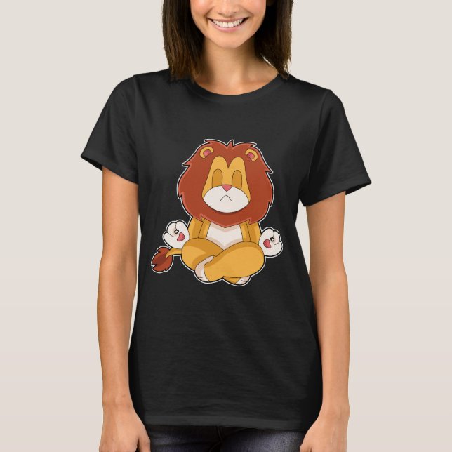 Lion Yoga Fitness Meditation T-Shirt (Vorderseite)