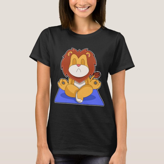 Lion Yoga Meditation Gymnastik T-Shirt (Vorderseite)