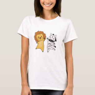 Lion Zebra Zoo Niedlicher Tiere für Kinder Safari T-Shirt