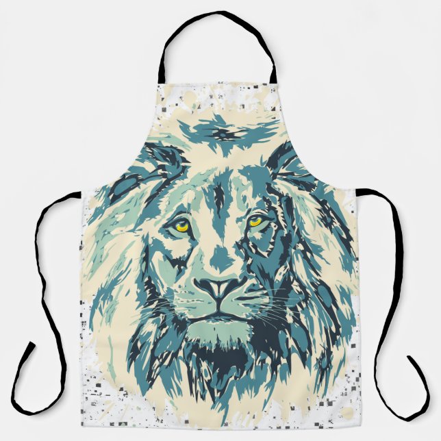 Lion | Zeichnend Löwe | Retro-Malerei Schürze (Vorderseite)