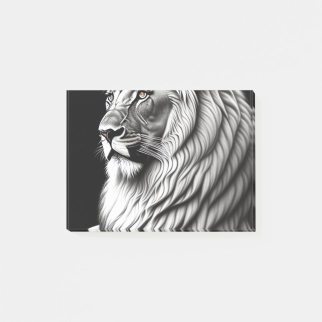 Lion Zeichnend Malerei Post-it Klebezettel (Vorderseite)