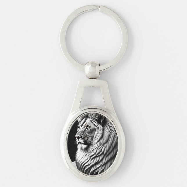 Lion Zeichnend Malerei Schlüsselanhänger (Vorderseite)