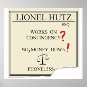 Lionel Hutz - kein Geld Poster