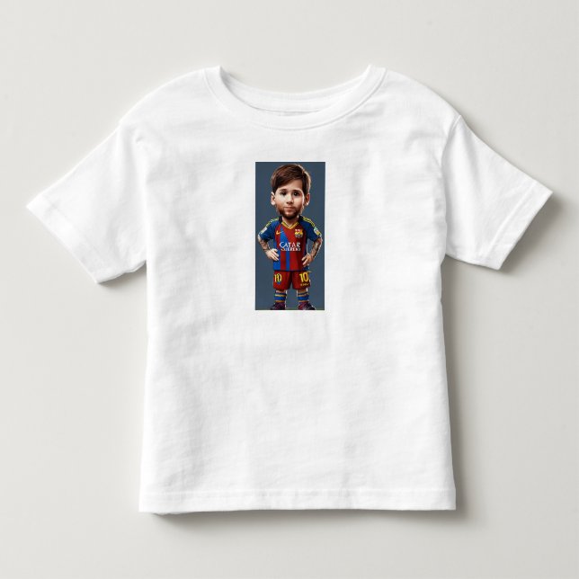 Lionel Messi niedlicher Baby-Cartoon Realistisch g Kleinkind T-shirt (Vorderseite)