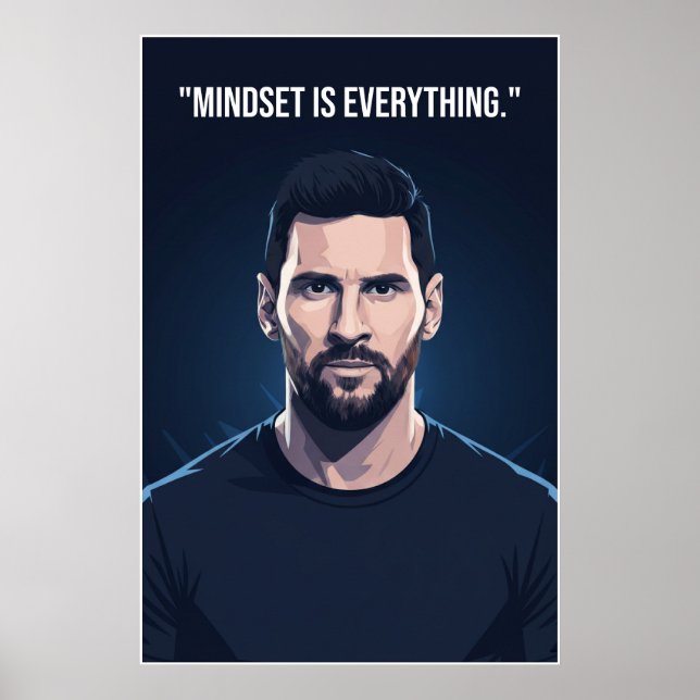 Lionel Messi Quote Poster – Mindset Is Everything (Devant)