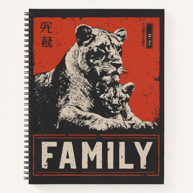 Lioness and Cub - Liebe im Grünen Notizbuch (Vorderseite)