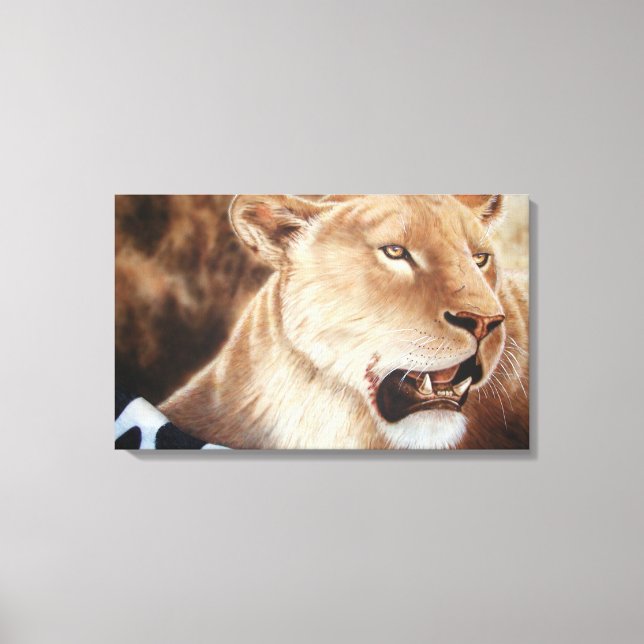 Lioness auf ihrem Tod Leinwanddruck (Vorderseite)
