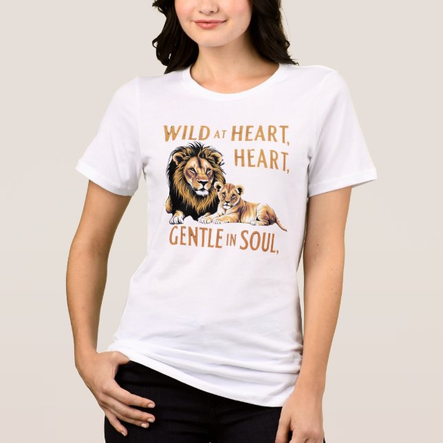 "Lioness & Cub - Wilde Mutterschaft Kunst" Tri-Blend Shirt (Vorderseite)