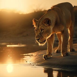 Lioness fait une pause à Sunset Jigsaw Puzzle