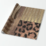 Lioness Gold Glam Safari Dschungel Modernes Party Geschenkpapier<br><div class="desc">Packpapier</div>