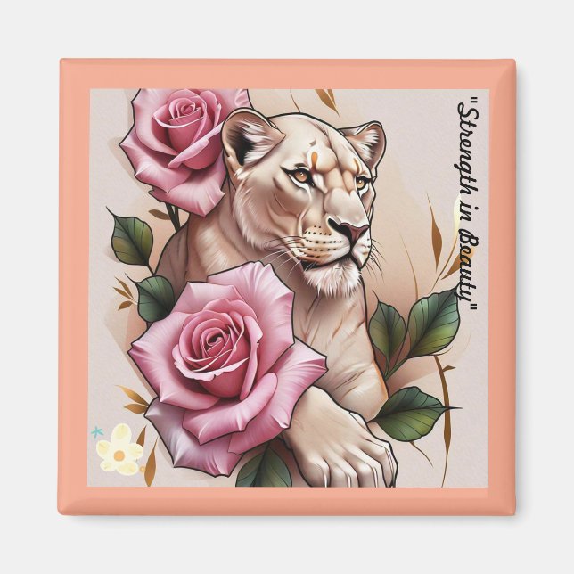 "Lioness' Heart Rose" Magnet (Vorne)