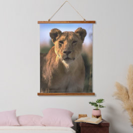 Lioness Lion Lovers Wandteppich Mit Holzrahmen