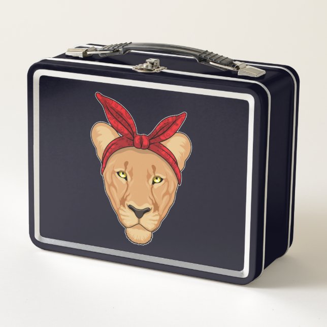 Lioness mit Bandana Metall Brotdose (Vorderseite)