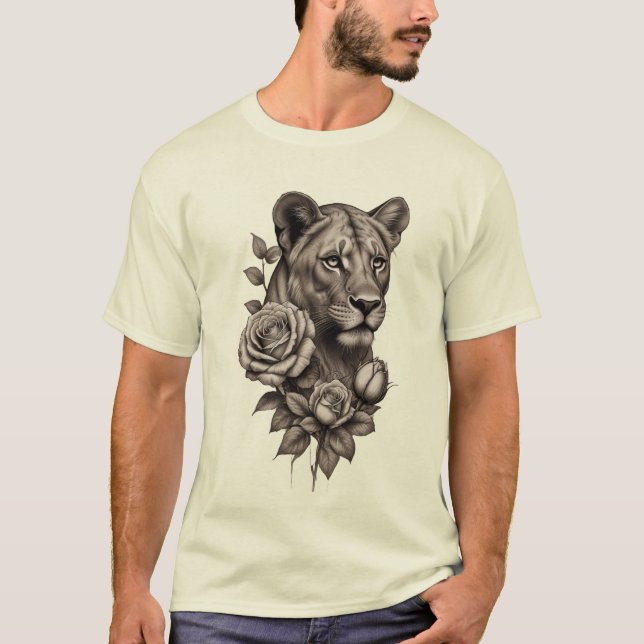 "Lioness Rose" Schulterkitzel T-Shirt (Vorderseite)