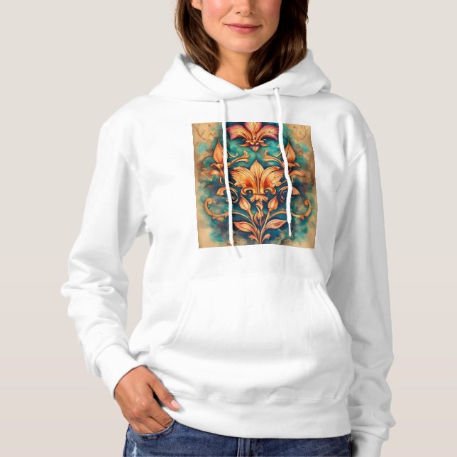Lioness Rose Tattoo Sketch Hoodie (Vorderseite)