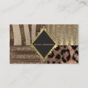Lioness Safari Chic Dschungel Glam Gold Sparkone Visitenkarte