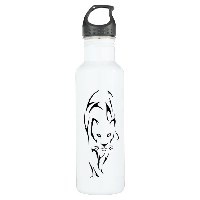 Lioness-Silhouette Edelstahlflasche (Vorderseite)