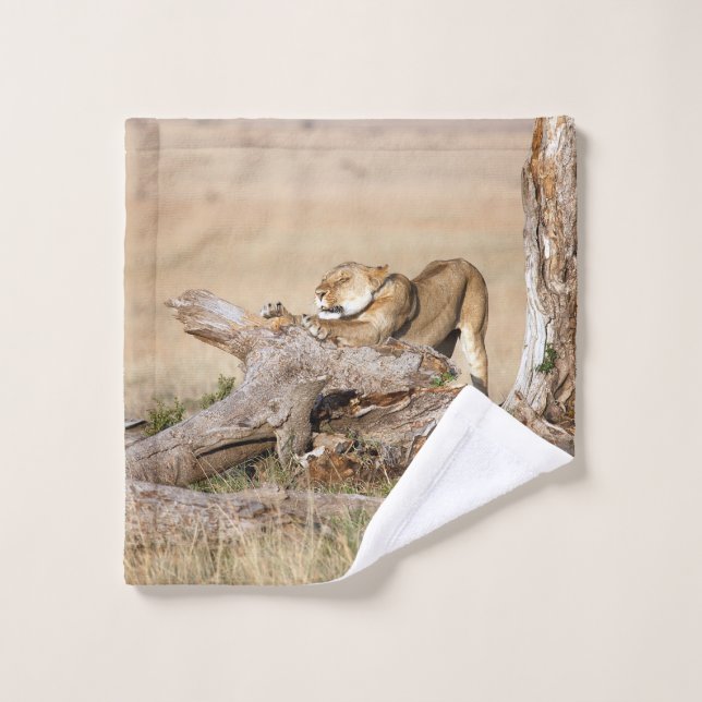 Lioness stretching badhandtuch set (Waschlappen)