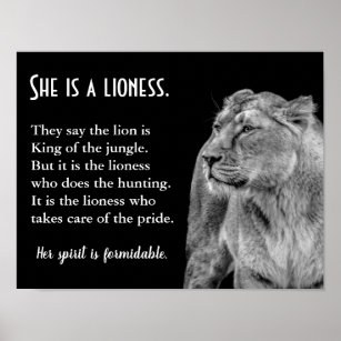 Lioness Themed Inspiration Poster