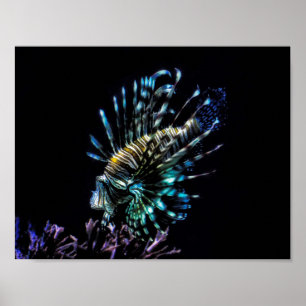 Lionfischschwimme Poster