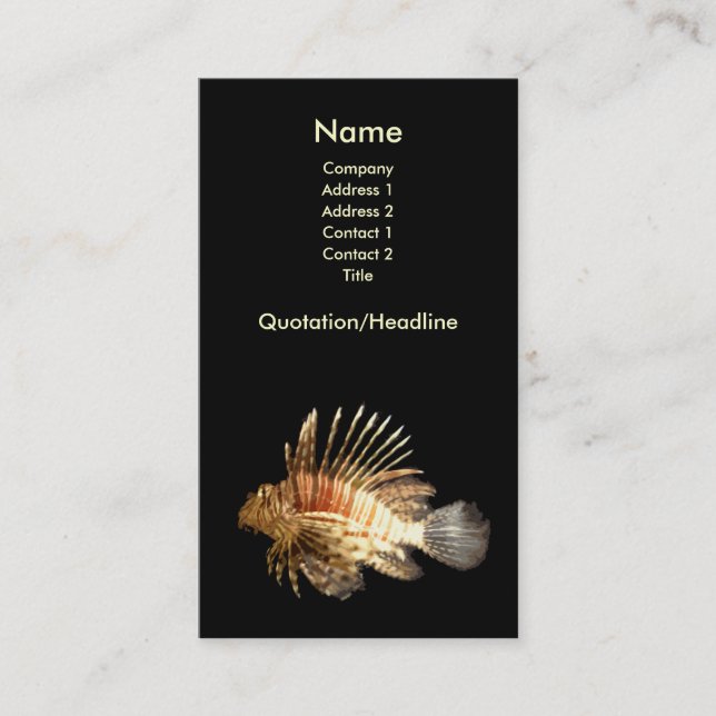 Lionfish-Visitenkarte Visitenkarte (Vorderseite)