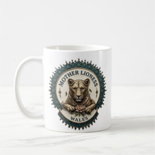 Lionne Mère. Tasse à café Pays de Galles