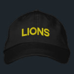 Lions anpassbare Cap Bestickte Kappe<br><div class="desc">Unterstützen Sie Ihr Lieblings-Team mit dieser Kappe. Text ist anpassbar,  sodass Sie anstelle von "Löwen" Ihren bevorzugten Teamnamen ersetzen können. Wählen Sie aus einer Vielzahl von Kappe- und Stich-Farben.</div>