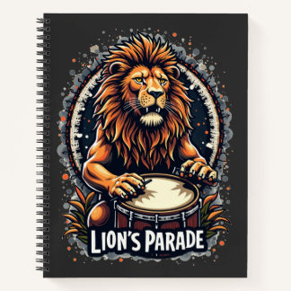 Lion's Drum Parade lustige Kunst : Majestic Lion P Notizbuch