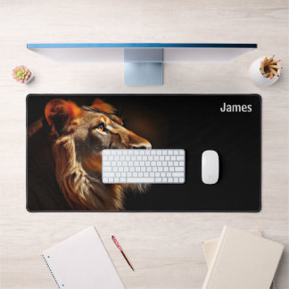 Lion's Roar Desk Mat - Lion majestueux en profil