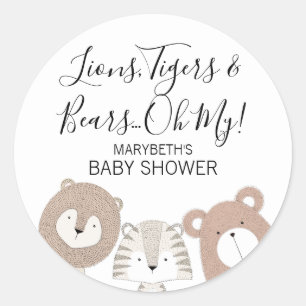 Lions Tigers & Bears Animal Baby Shocker Runder Aufkleber