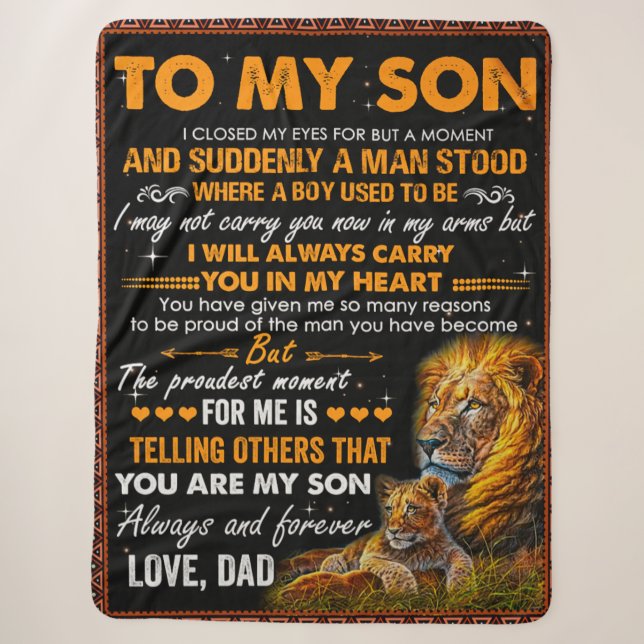 Lions zu meinem Sohn, ich schloss meine Augen für  Sherpadecke (Vorderseite)