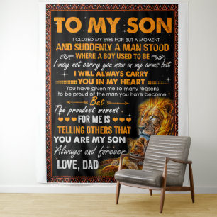 Lions zu meinem Sohn, ich schloss meine Augen für  Wandteppich