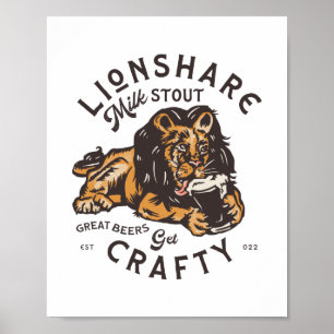 Lionshare Milk Stout: Großes Bier, Crafty holen Poster