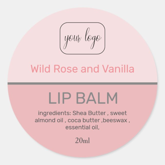 Lip Balm Fügen Sie Ihre eigenen Logos klassische R Runder Aufkleber (Vorderseite)