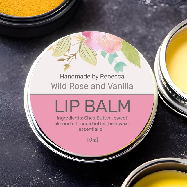 Lip Balm Pink Klassischer Rundsticker Runder Aufkleber (Von Creator hochgeladen)